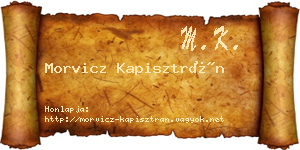 Morvicz Kapisztrán névjegykártya